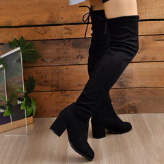 The Knee Plus Size Women's Slimming Elastic Heel Ankle Boots