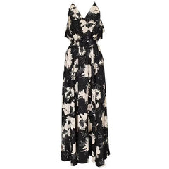 Ladies Beach Dress Seaside Backless Sling Long