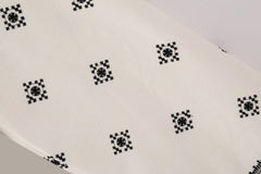 Geometric Embroidery Wide Leg Straight Casual Pants
