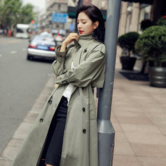 Women's Trench Loose Waist Long Coat