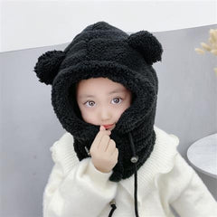 Three-Piece Warm Bear Scarf And Gloves