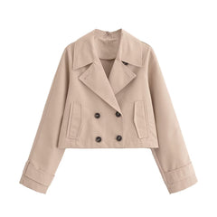 Women's Clothing French Trench Coat Long Sleeve Jacket Coat