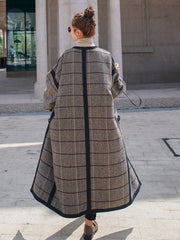 Medium Length Casual Tweed Coat