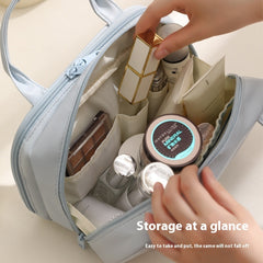 Portable Cosmetic Bag With Handle Large Capacity Waterproof Make-up Toiletries Handbag
