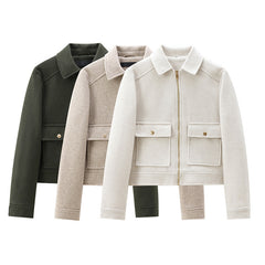 Women's Zipper  Soft Jacket Coat