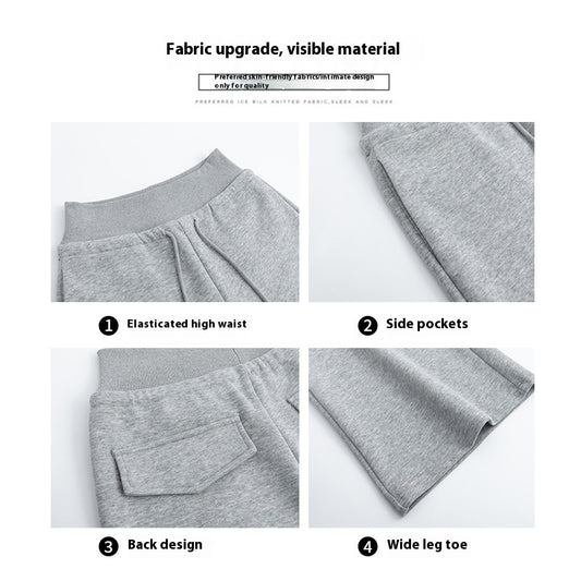 Loose Drooping Straight-leg Pants Sweatpants High Waist Slimming American Wide Leg Pants