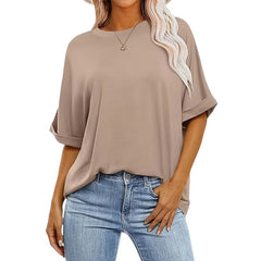 3 Pcs Women Oversized T-Shirt Short Sleeve Crew Neck Tee Tops Summer Casual Loose Tee T-Shirt