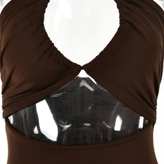 HLight Luxury Temperament  Chest Hollow Out Back Halter Dress