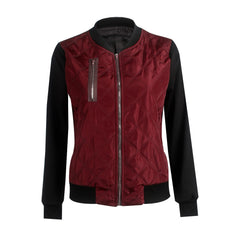 Autumn and winter new solid color fashion zipped cotton jacket women jacket
