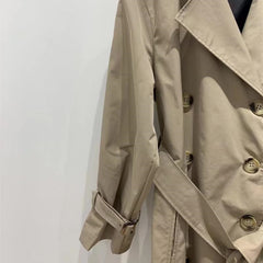 Vintage Women's Double Breasted Fashion Over Knee Trench Coat