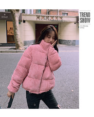 Loose corduroy padded jacket