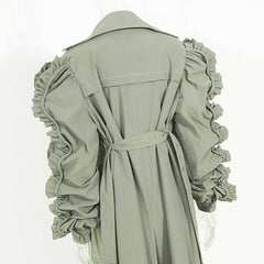 Personality Temperament Trench Coat All Match Double Breasted Solid Color