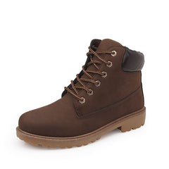Pink With Velvet Lining Warm Flat Bottom High-top Men's Shoes Couple Boots