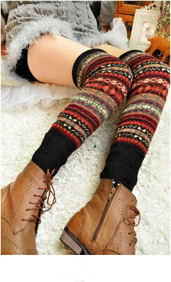 Warm thick cotton socks color knee pads boots socks – view 6