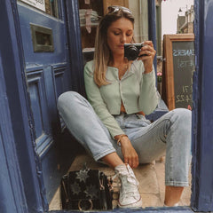 Soft milk blue cardigan