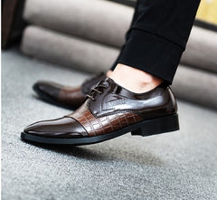 pattern autumn men's pointed business dress shoes leather men's shoes single shoes shoes men