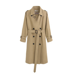 Stylish slim autumn over-the-knee coat