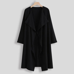 Women's Thin Windbreaker Long Coat Autumn Office Slim Coat