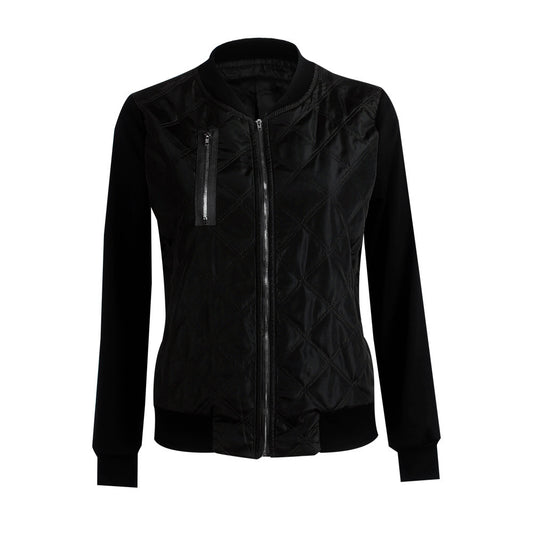 Autumn and winter new solid color fashion zipped cotton jacket women jacket
