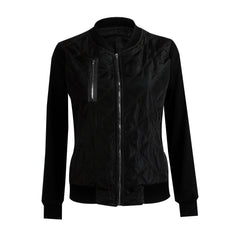 Autumn and winter new solid color fashion zipped cotton jacket women jacket