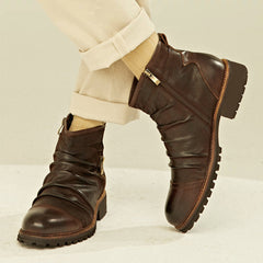 Cowboy boots leather boots high top boots