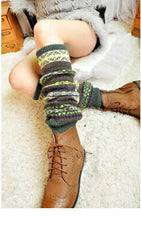Warm thick cotton socks color knee pads boots socks – view 8