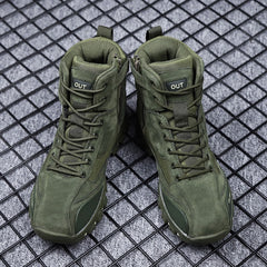 Mountaineering Work Shoes High-Top Lace-Up Mid-Tube