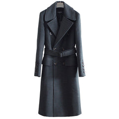 Extra Long Sweater Coat With Belt For Men
