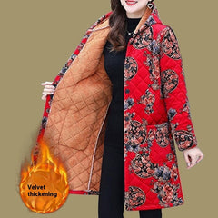 Mid-length Corduroy Cotton-padded Coat Middle-aged And Elderly