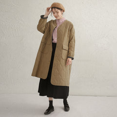 Autumn And Winter Robe Cotton Coat Three-layer Quilted Chic Long Thick Cardigan