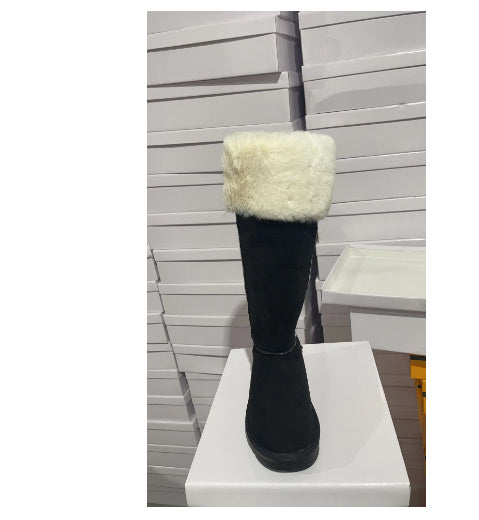 Women's Long Snow Winter Fleece-lined Thickened New Platform Cotton Shoes Below The Knee Long Boots