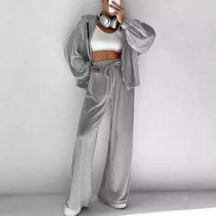 Fashion Long-sleeve Zipper Sports Hoodie Suit