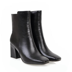 high-heeled ankle boots