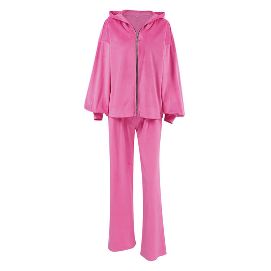 Fashion Long-sleeve Zipper Sports Hoodie Suit