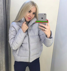 Winter solid color warm cotton puffer coat