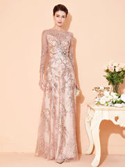 Elegant Long Evening Dress With Long Sleeves