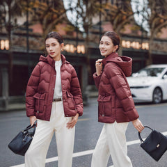 Hooded Cotton Puffer Jacket Women's Thickened Middle-aged And Elderly Coat
