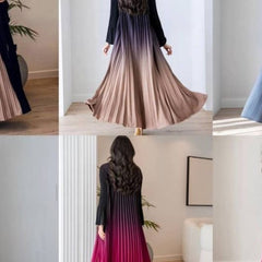 Women's Trench Coat Autumn Fashion Printed Gradient Color Bell Sleeve