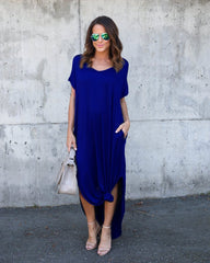 AliExpress Amazon Hot Sale V-Neck Pocket Split Dress