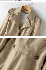 Trench coat women's spring and autumn coat Korean style slim long