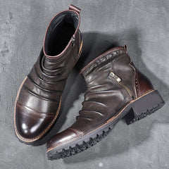 Cowboy boots leather boots high top boots