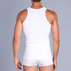 Stretch vest plus size I-shaped white male vest