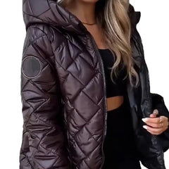 Women's Lightweight Warm Short Type Hooded Puffer Jacket