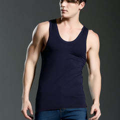 Stretch vest plus size I-shaped white male vest