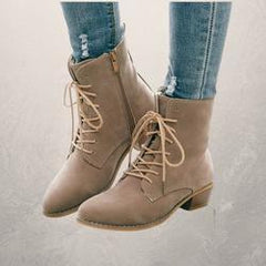 Flat lace up boots