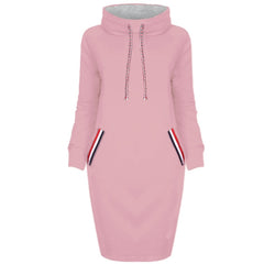 Autumn winter dress Long sleeve vestidos Casual party dresses vestido de festa women dress plus size High collar robe femme