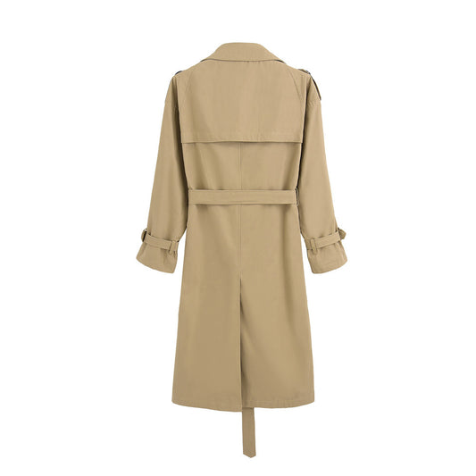 Stylish slim autumn over-the-knee coat
