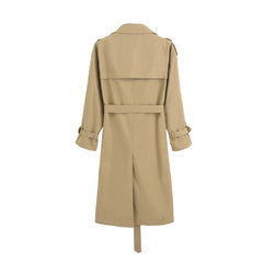 Stylish slim autumn over-the-knee coat