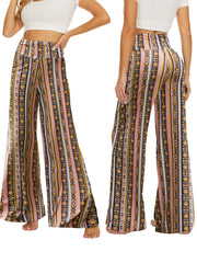 Wide-leg Pants - Skirt Printed With Pink Vintage Flowers