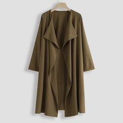 Women's Thin Windbreaker Long Coat Autumn Office Slim Coat